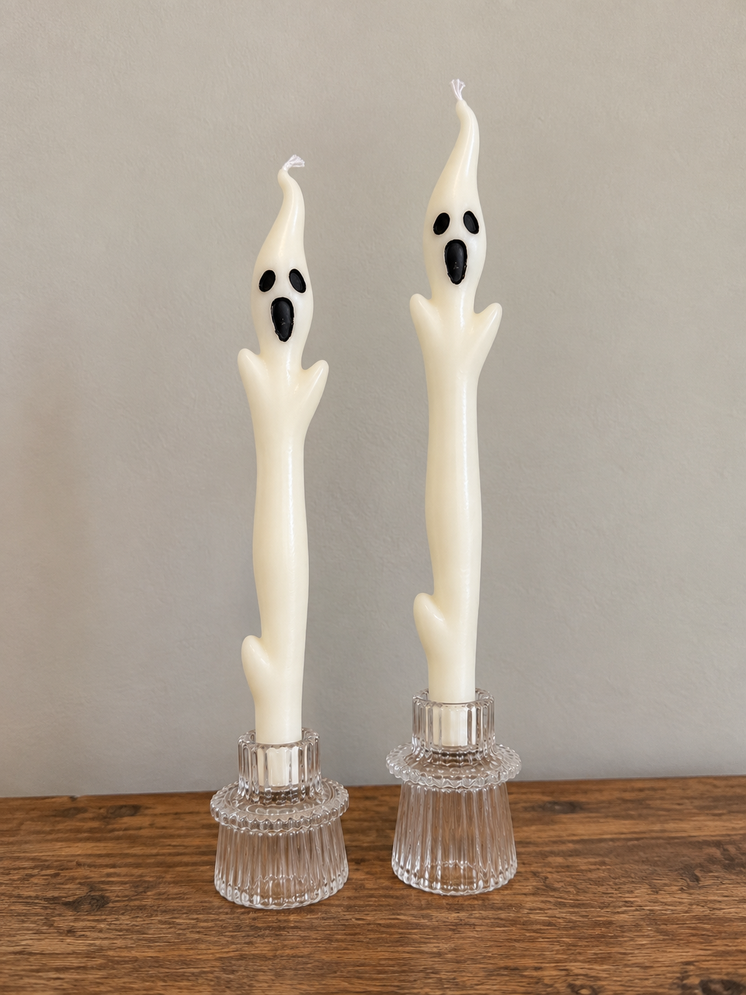 Ghost Taper Candles - Set of 2