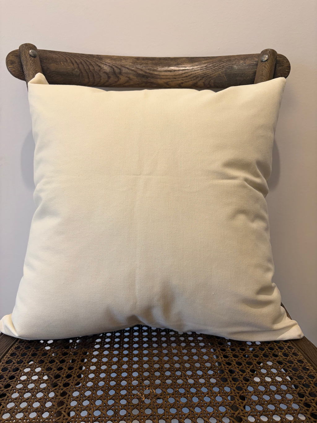 Embroidered Palm on Canvas Pillow