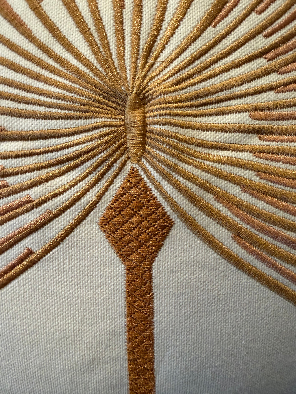 Embroidered Palm on Canvas Pillow