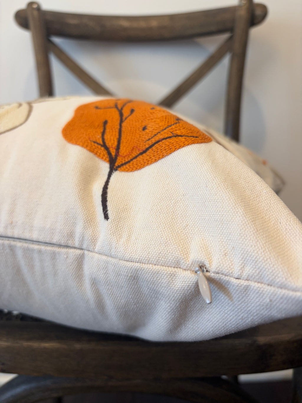 Embroidered Fall Leaves & Mushrooms