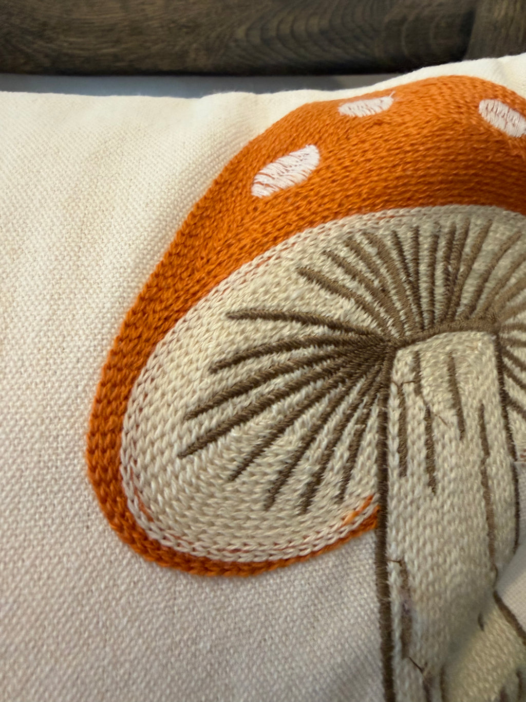 Embroidered Fall Leaves & Mushrooms