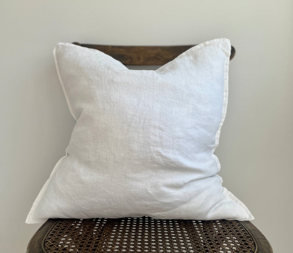 Everyday French Linen Pillow in Warm White