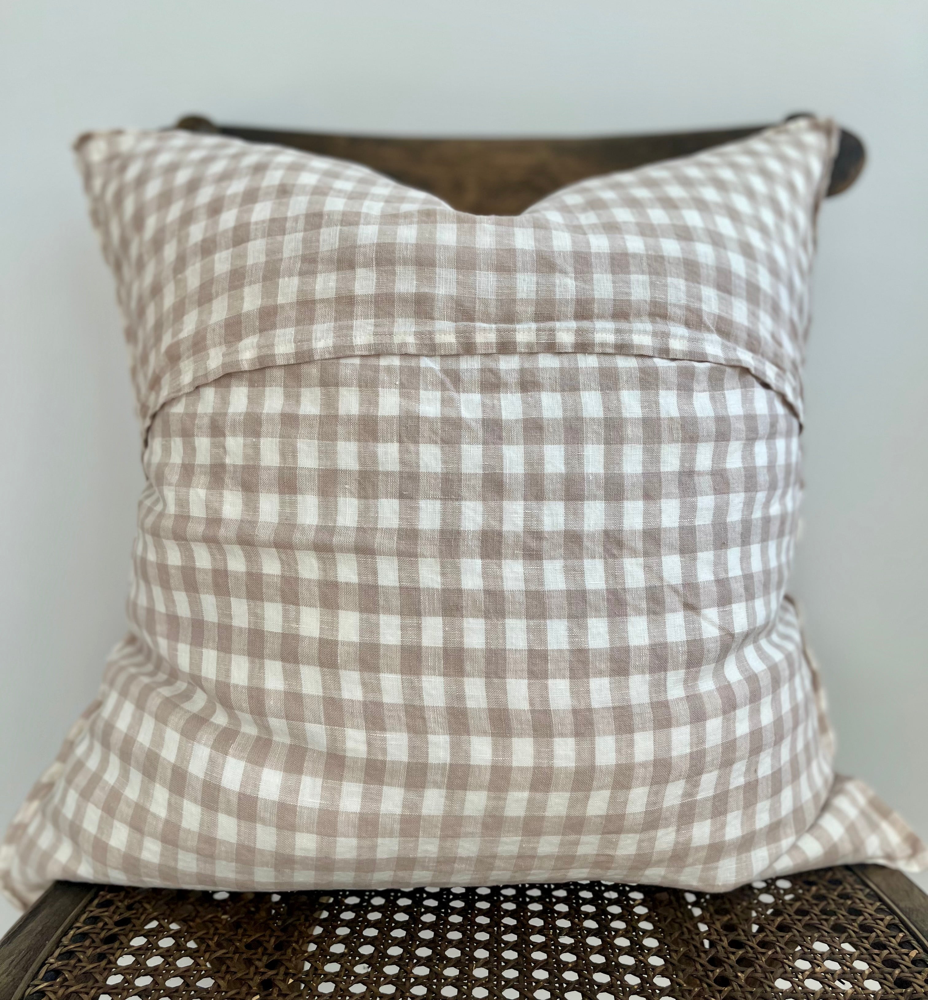 Everyday French Linen Pillow in Natural Gingham
