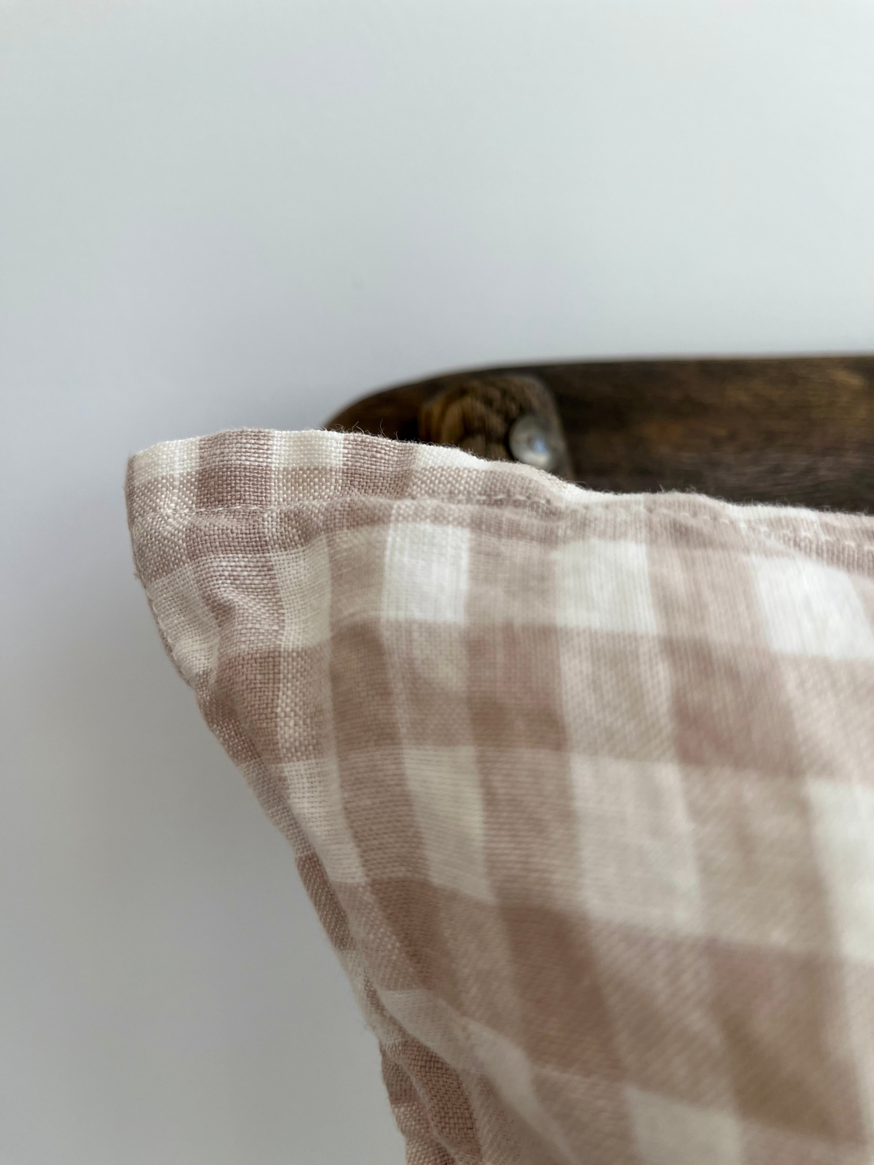 Everyday French Linen Pillow in Natural Gingham