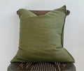 Everyday French Linen Pillow in Olive Green