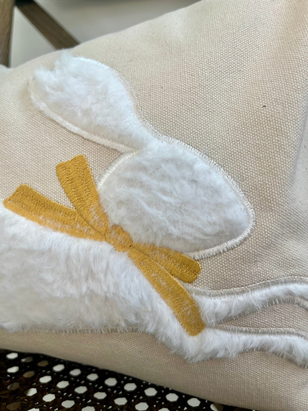 Faux Fur Bunny Lumbar Pillow