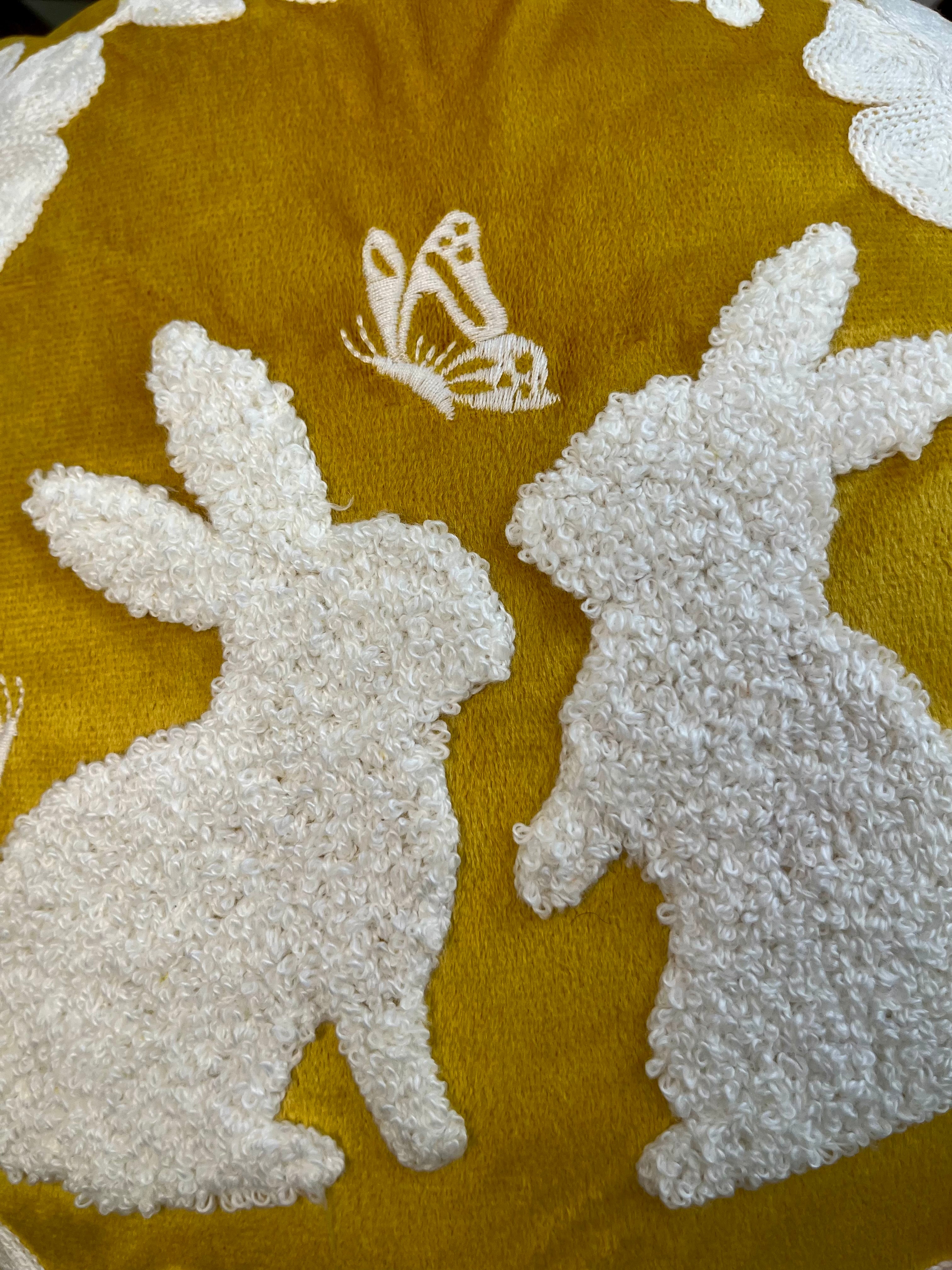 Velvet Botanical Garden Round Pillow