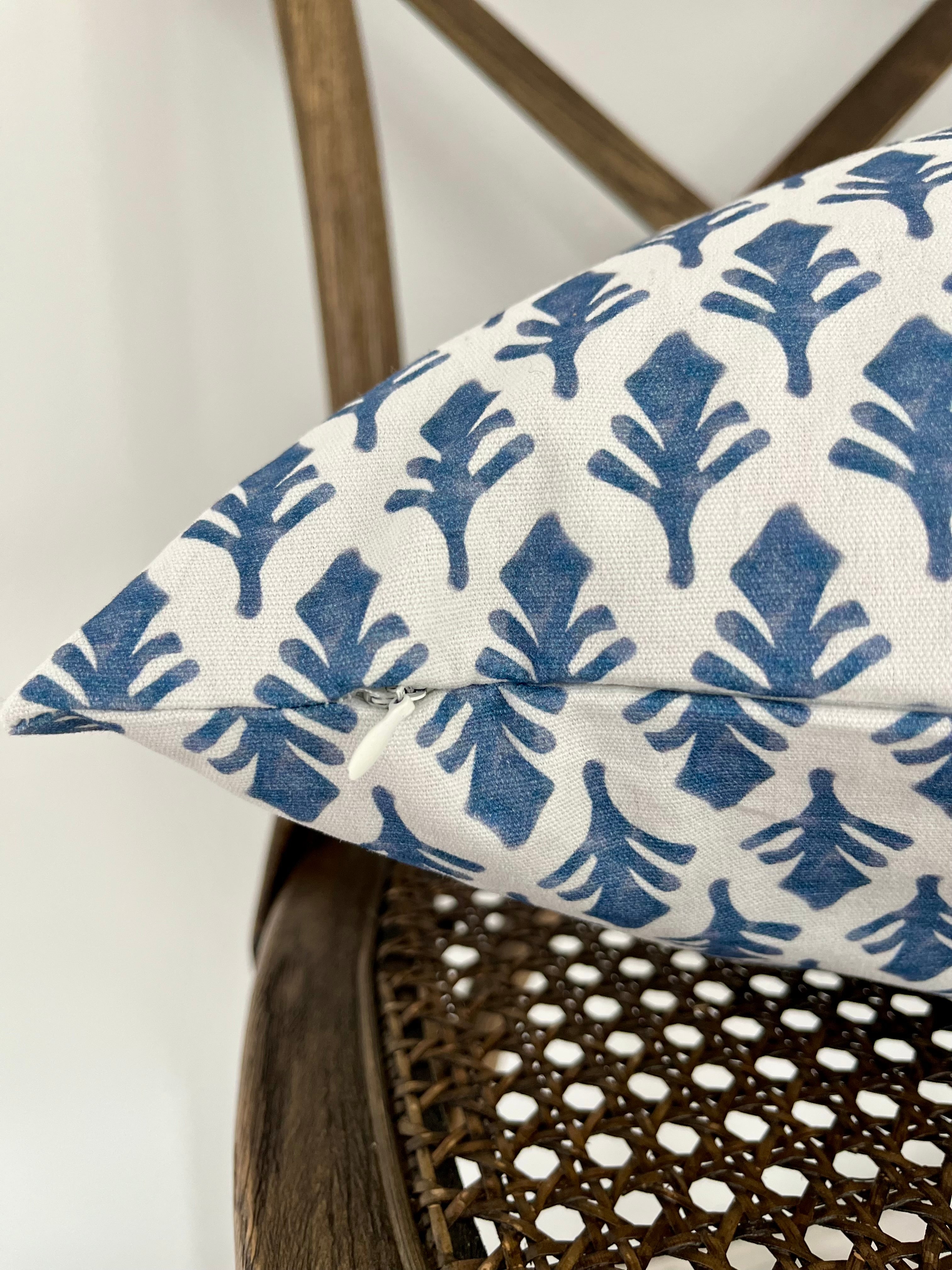Coastal Fleur in Blue Pillow