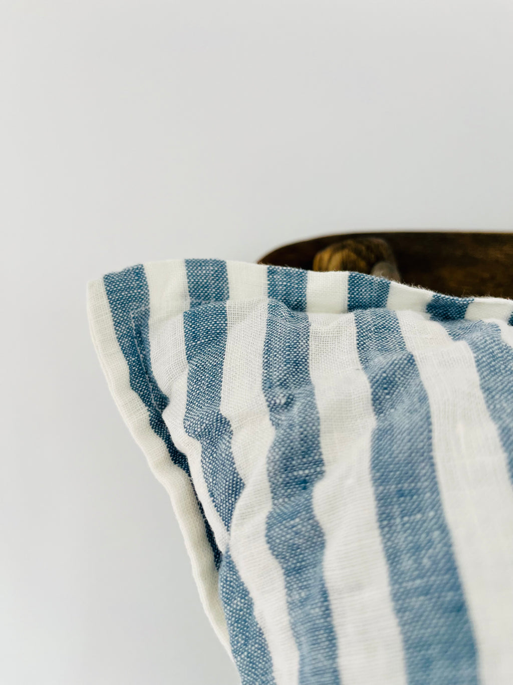 Everyday French Linen Pillow in French Blue Stripe