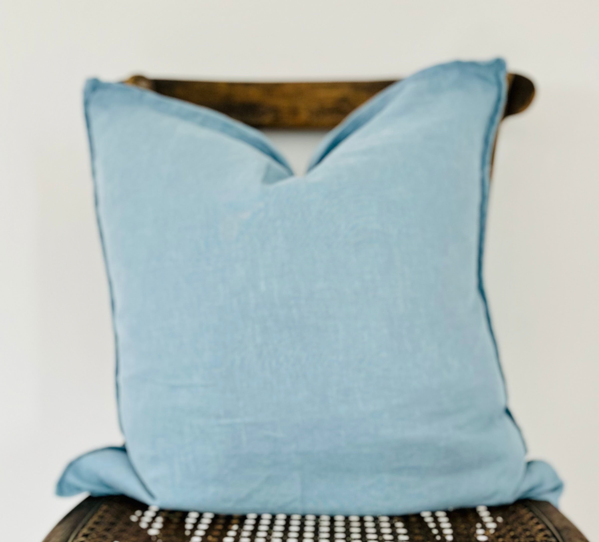 Everyday French Linen Pillow in French Blue