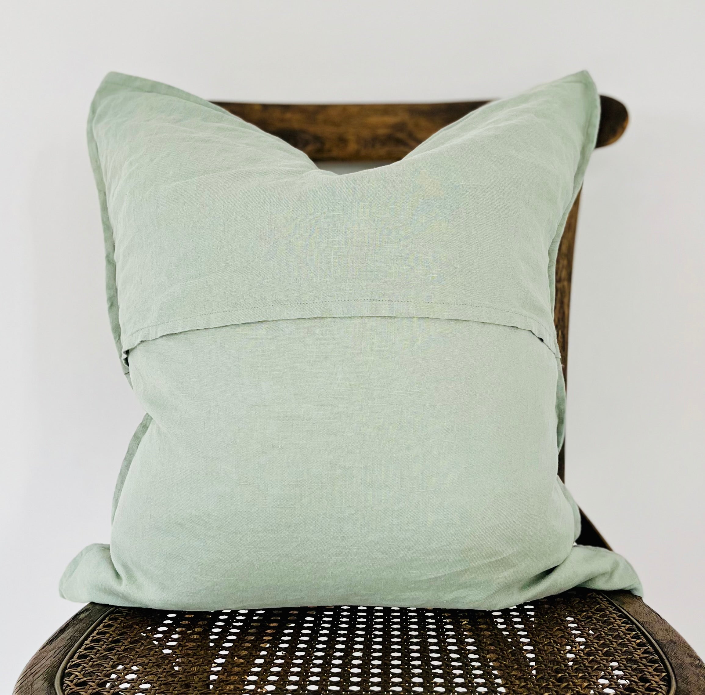 Everyday French Linen Pillow in Mint Green