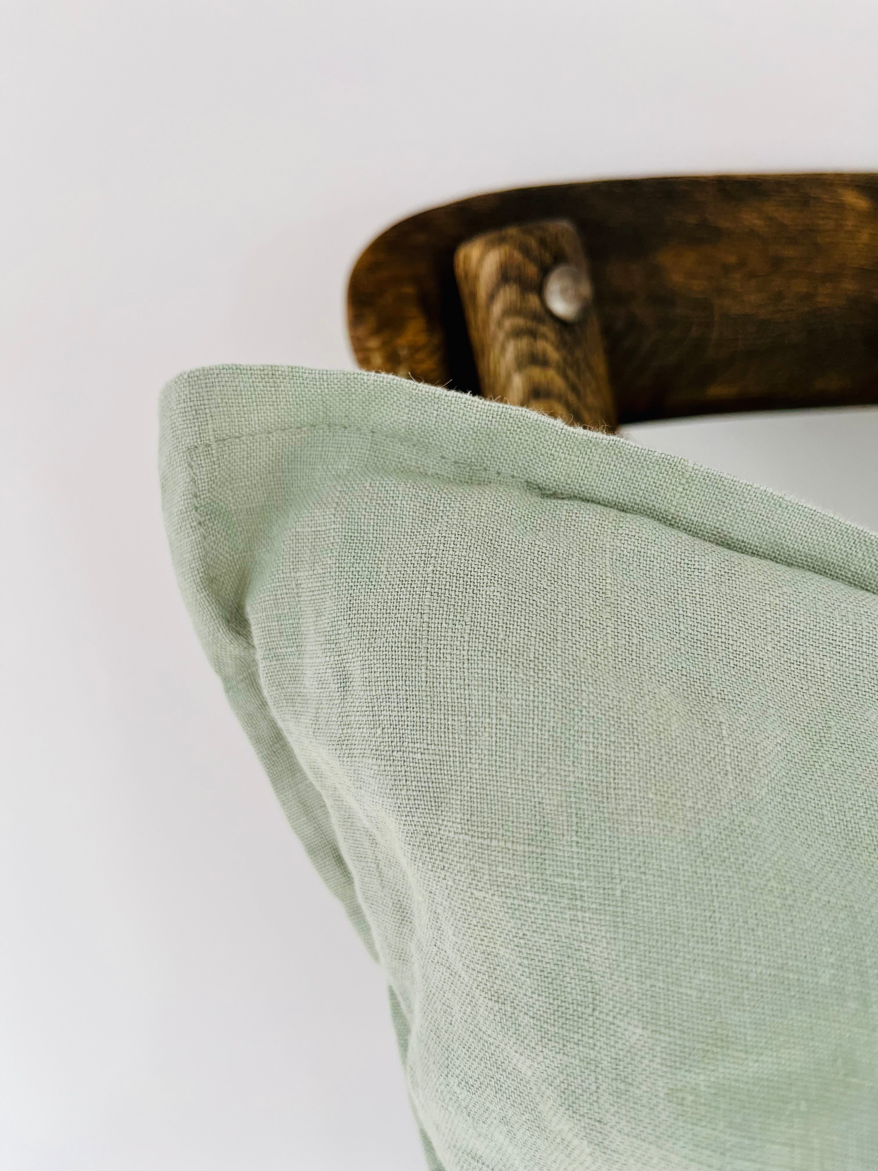 Everyday French Linen Pillow in Mint Green