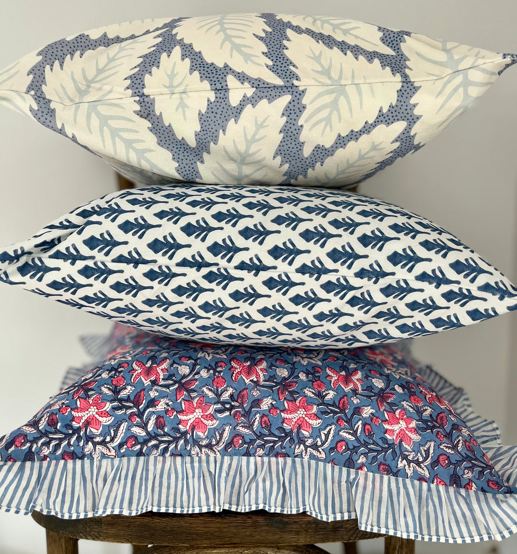 Coastal Palms in Blue Pillow