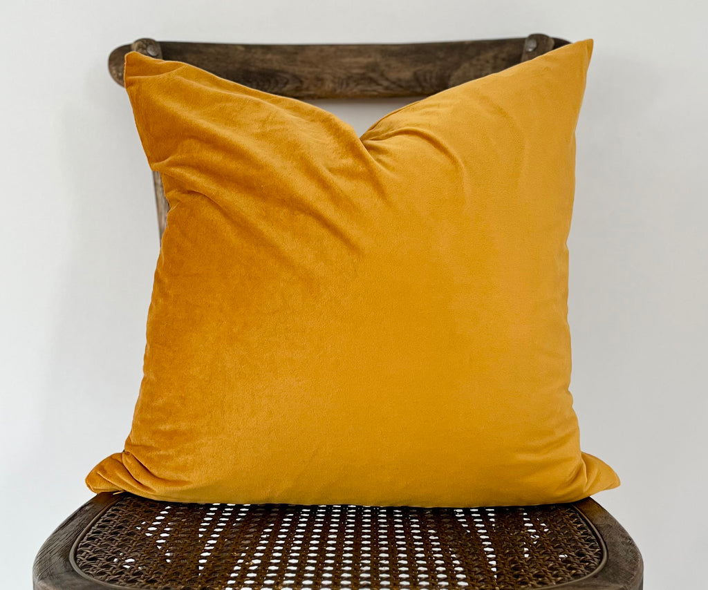 Everyday Velvet Pillow in Marigold