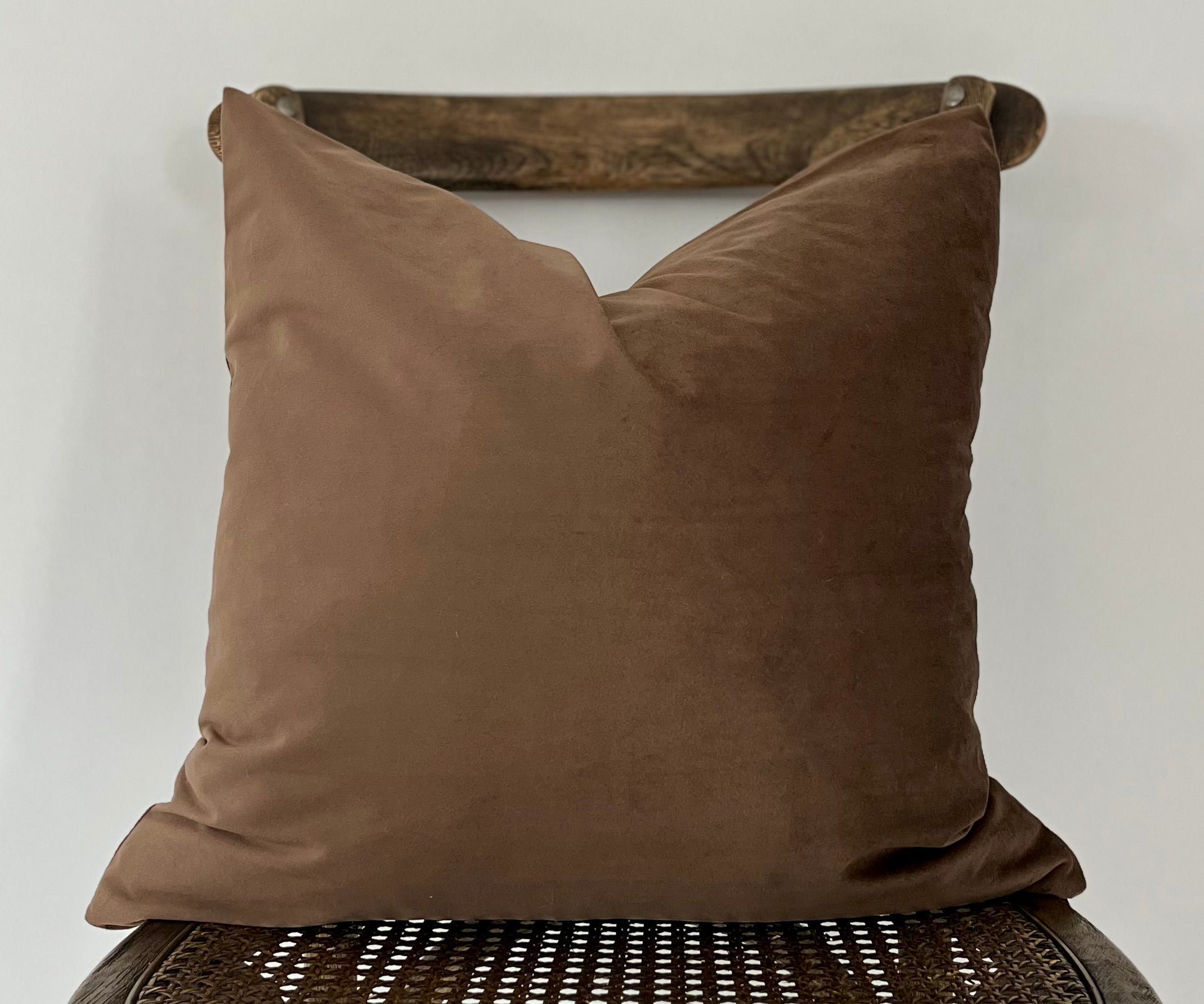 Everyday Velvet Pillow in Café au Lait