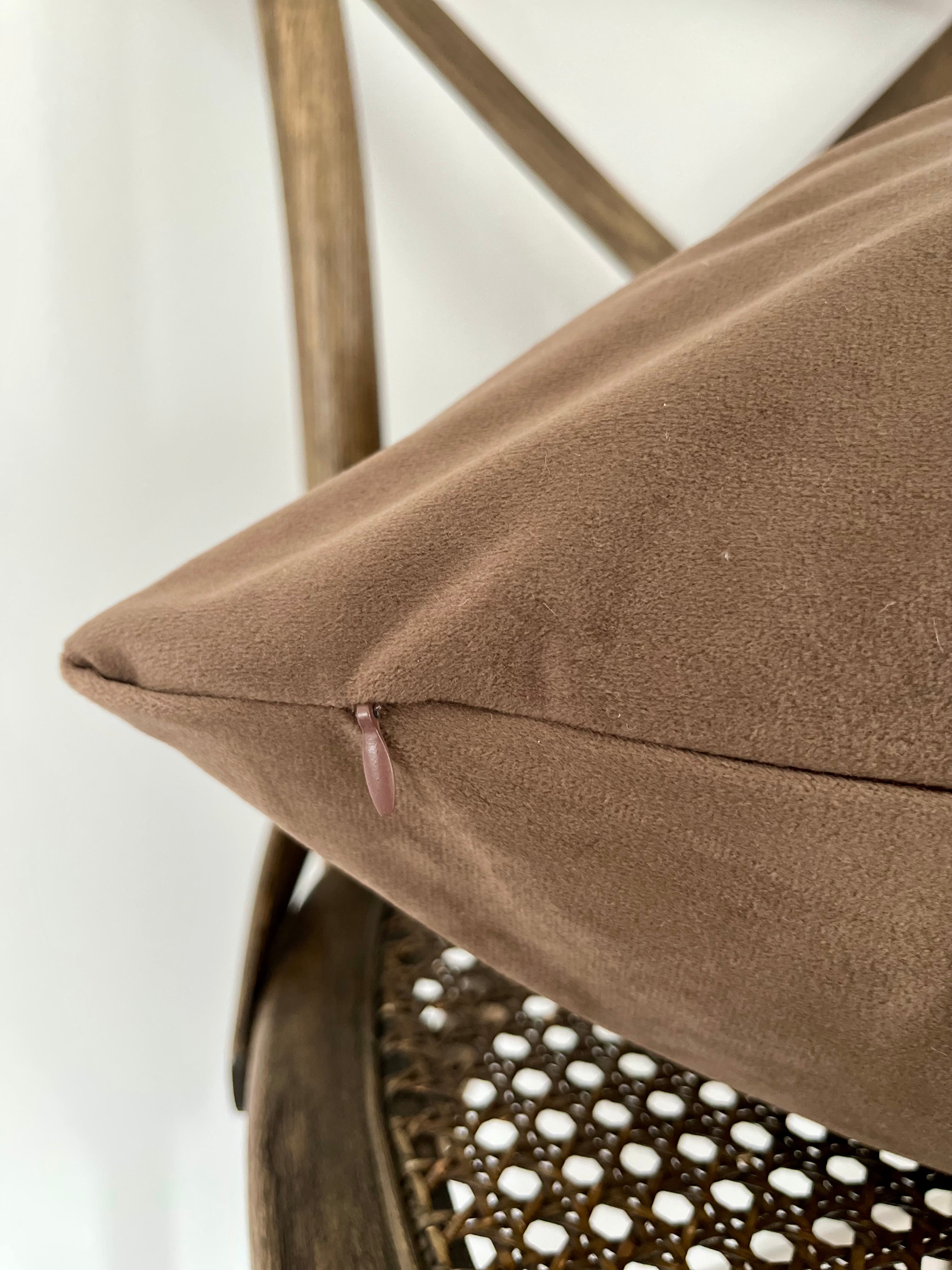 Everyday Velvet Pillow in Café au Lait