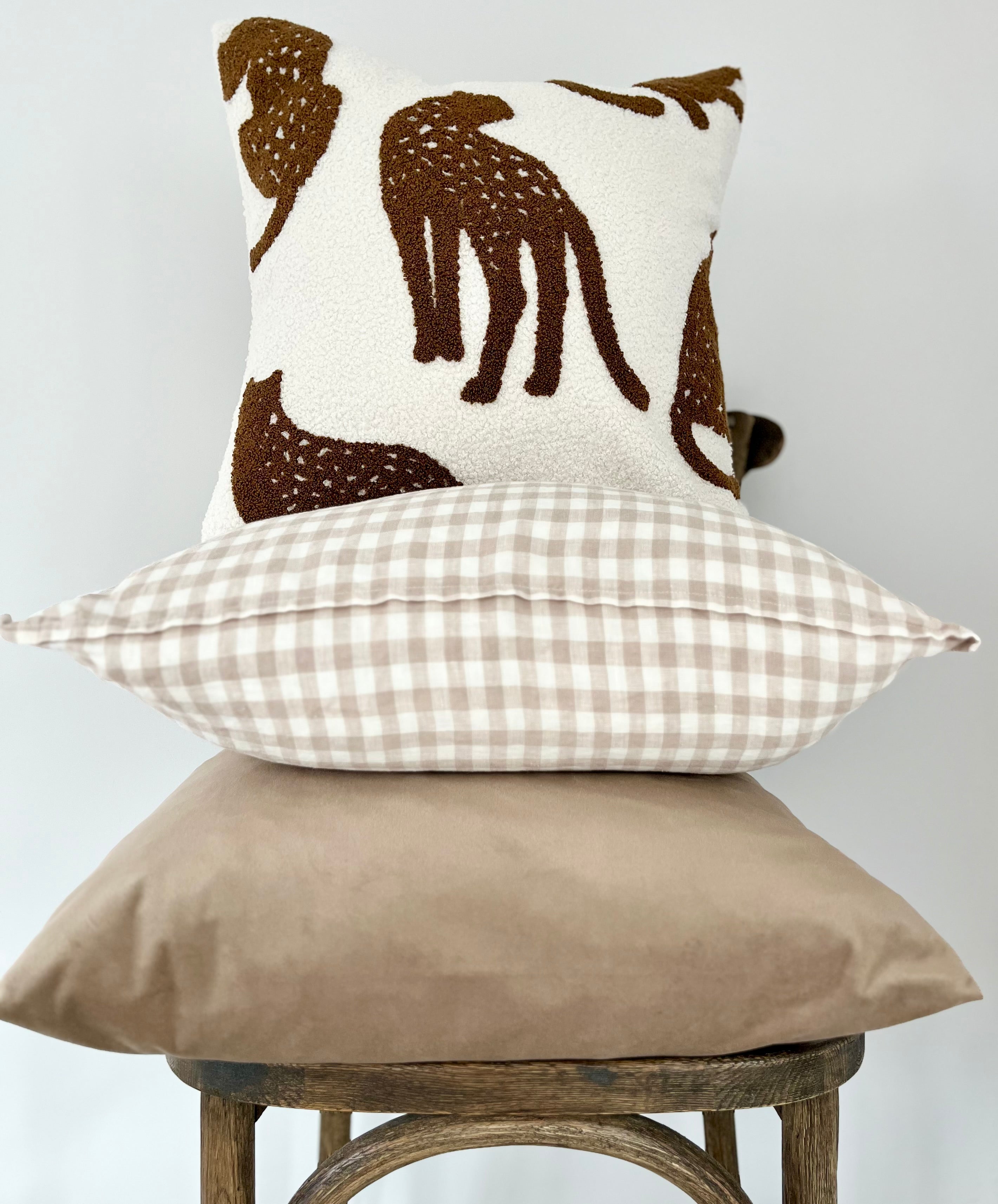 Embroidered Leopard Pillow