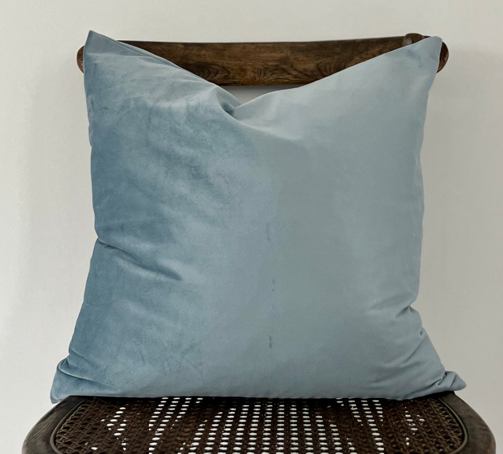 Everyday Velvet Pillow in French Blue