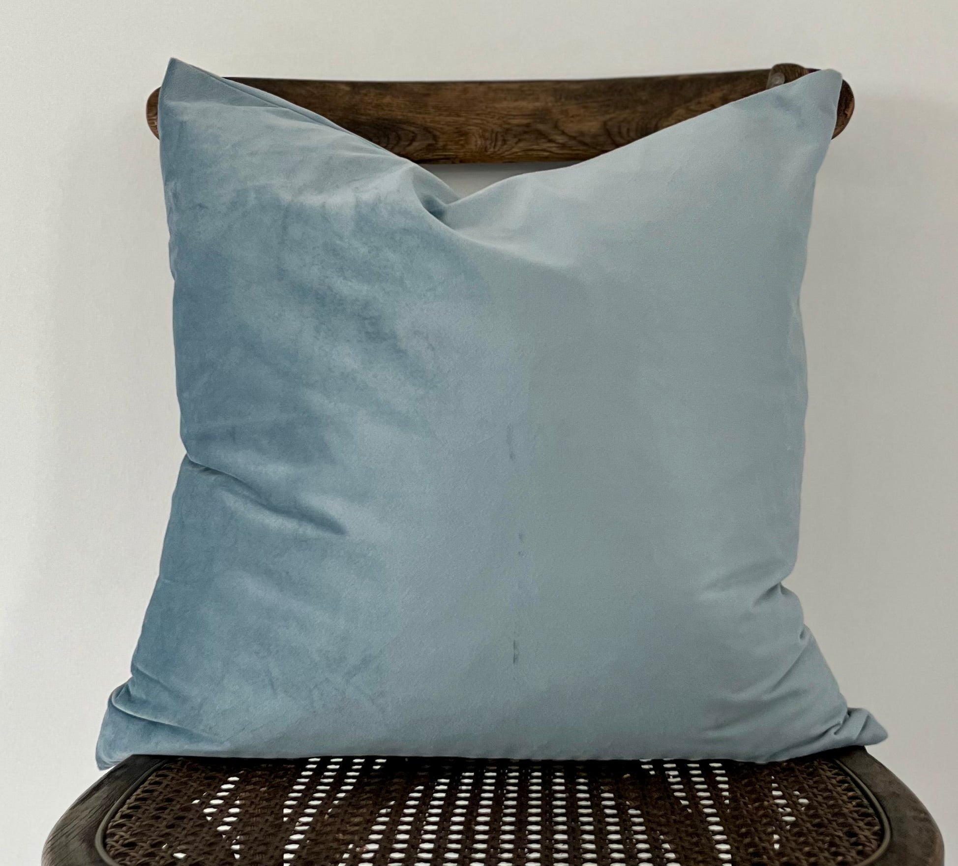 Everyday Velvet Pillow in French Blue