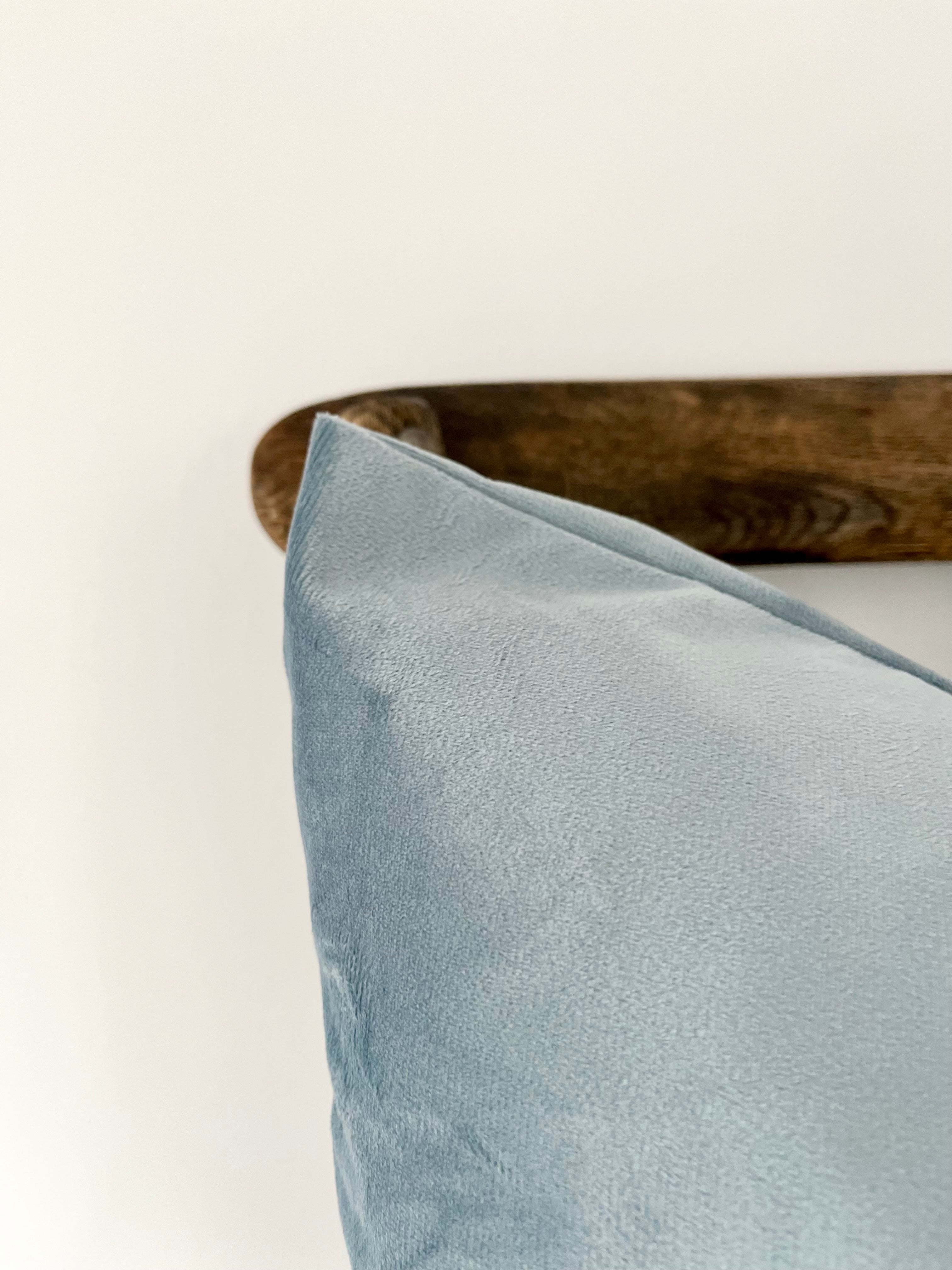 Everyday Velvet Pillow in French Blue