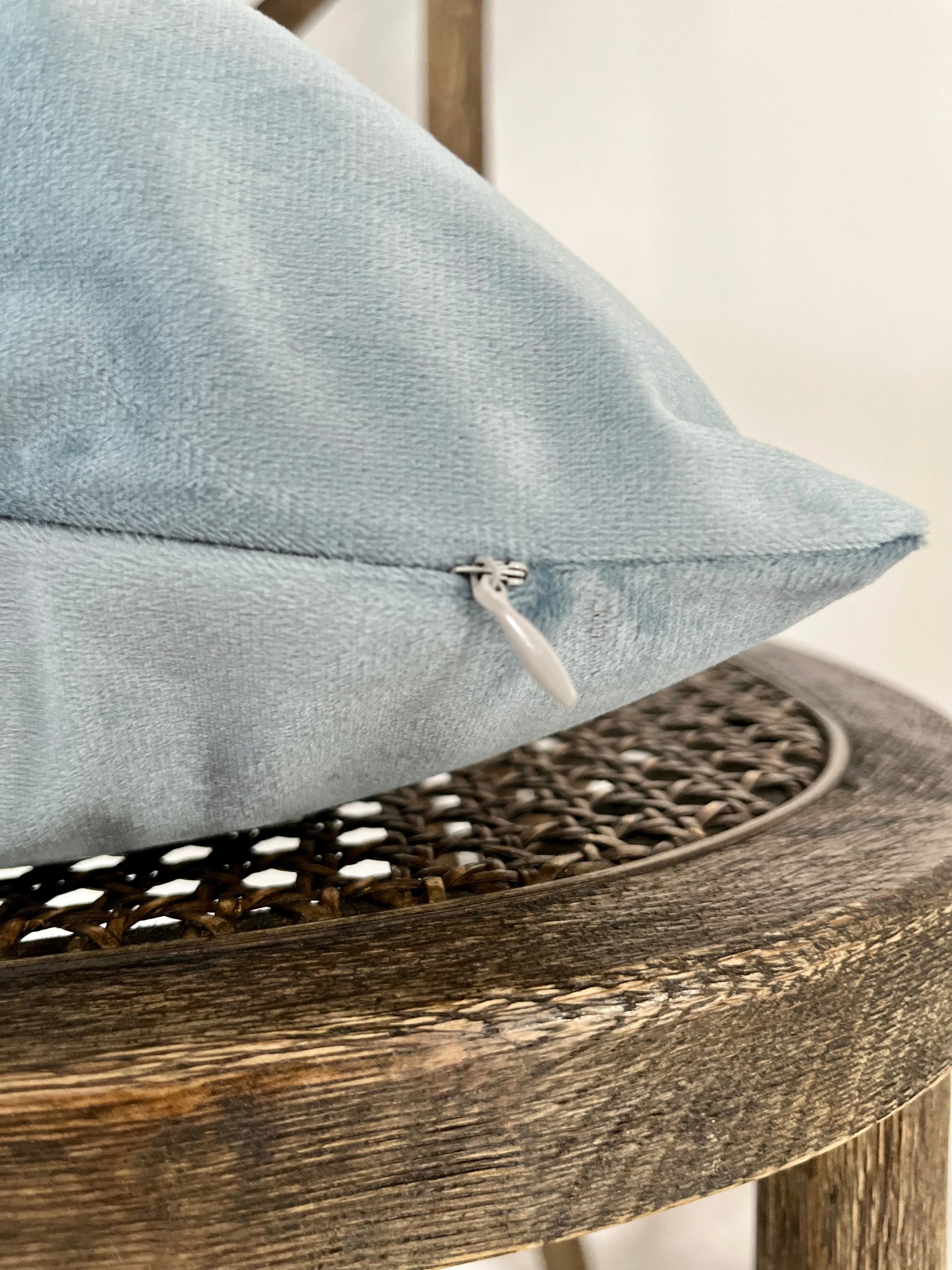 Everyday Velvet Pillow in French Blue