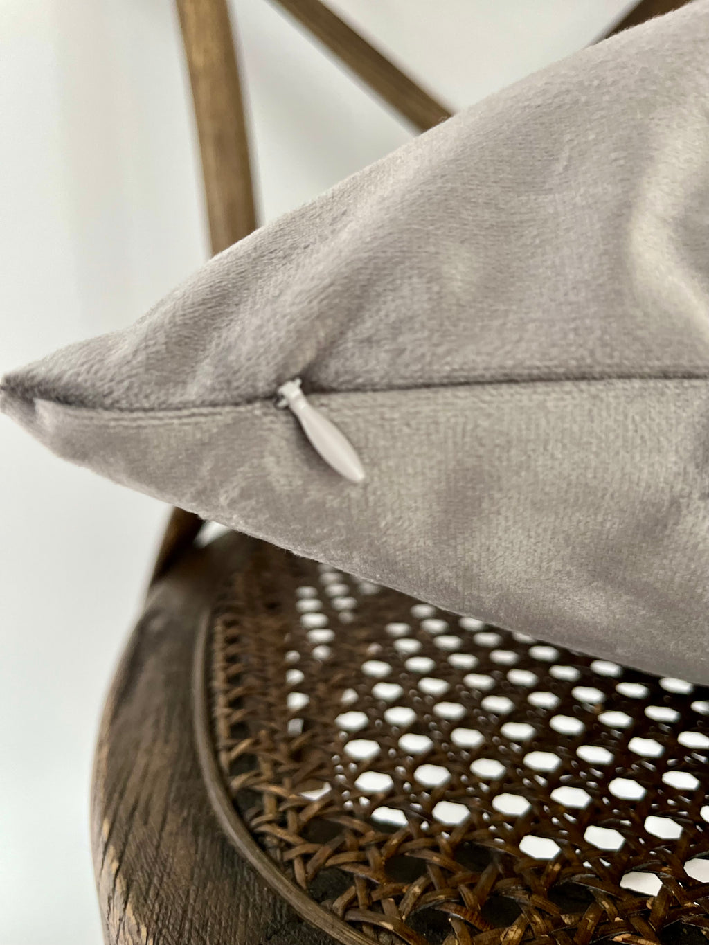 Everyday Velvet Pillow in Silver Grey