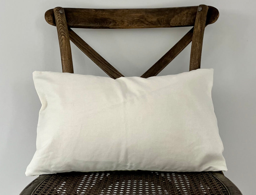 Embroidered Fern Fronds Lumbar Pillow