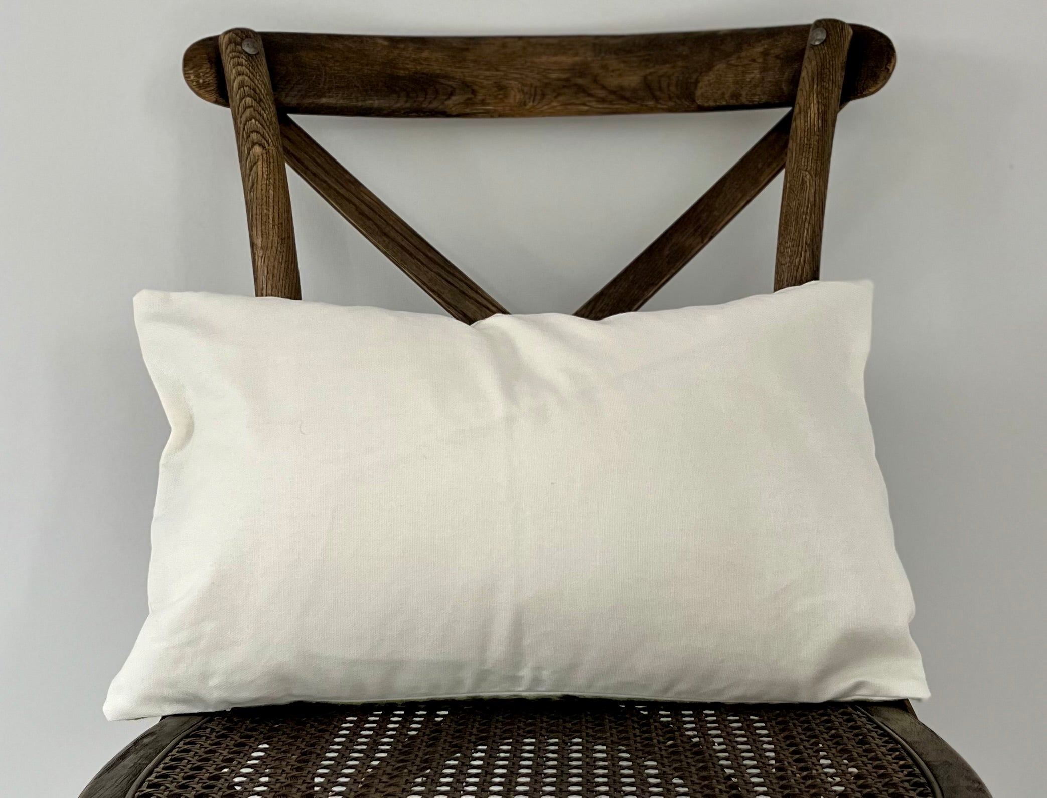 Embroidered Fern Fronds Lumbar Pillow