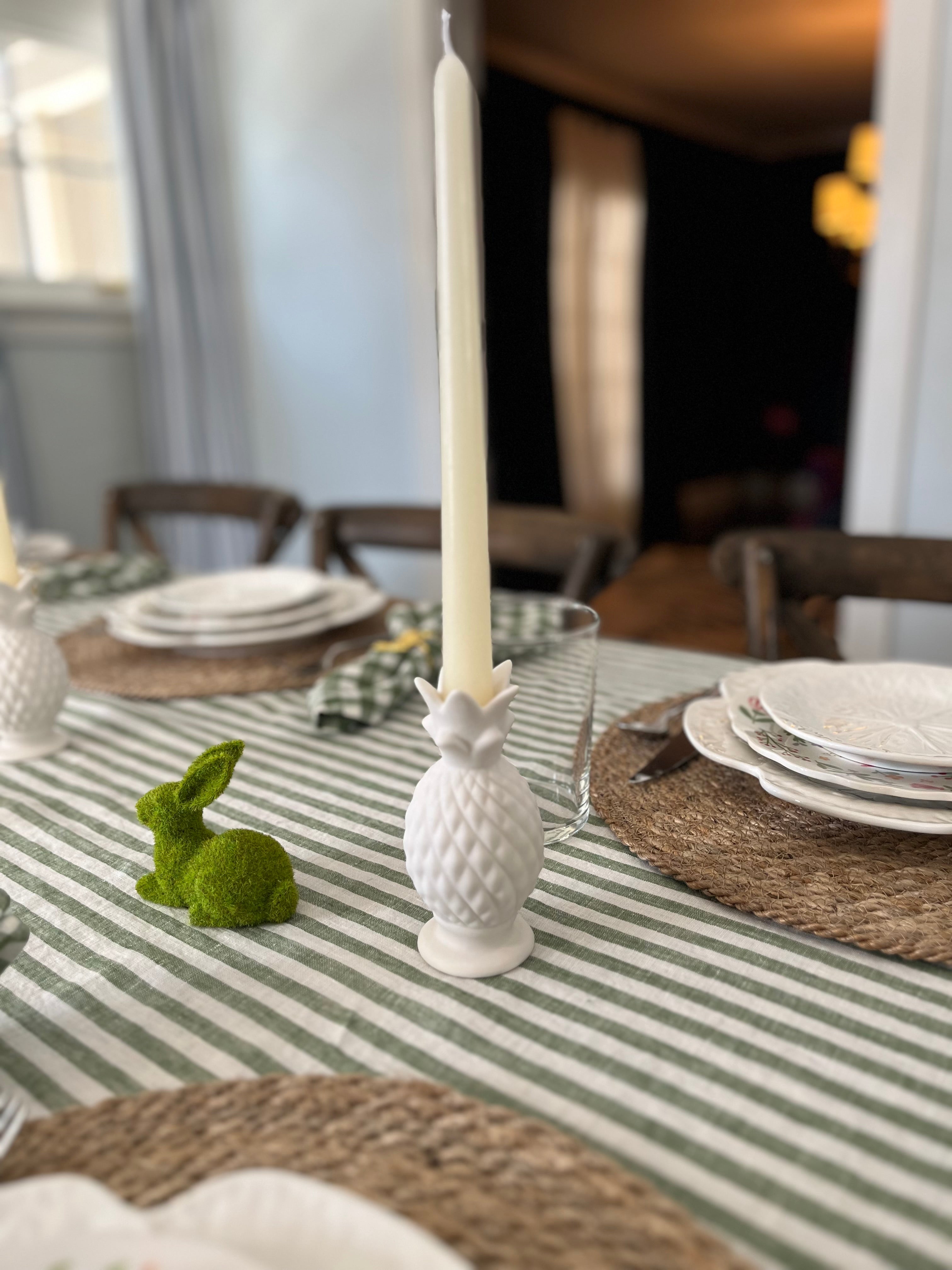 Pineapple Taper Candle Holder in Warm White