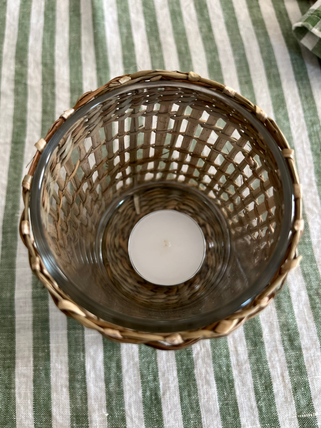 Rattan Votive Candle Holder - Petit
