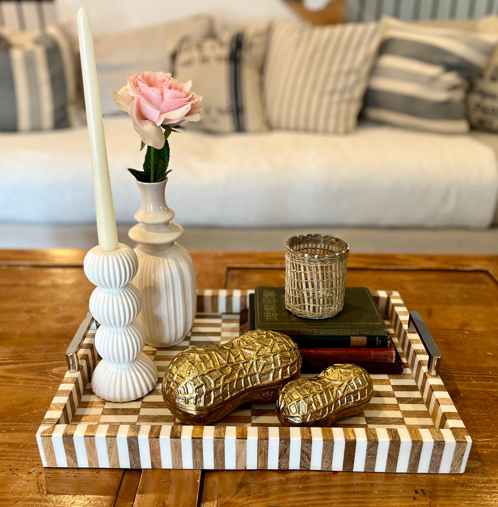 Brass Peanut Box with Lid - Large