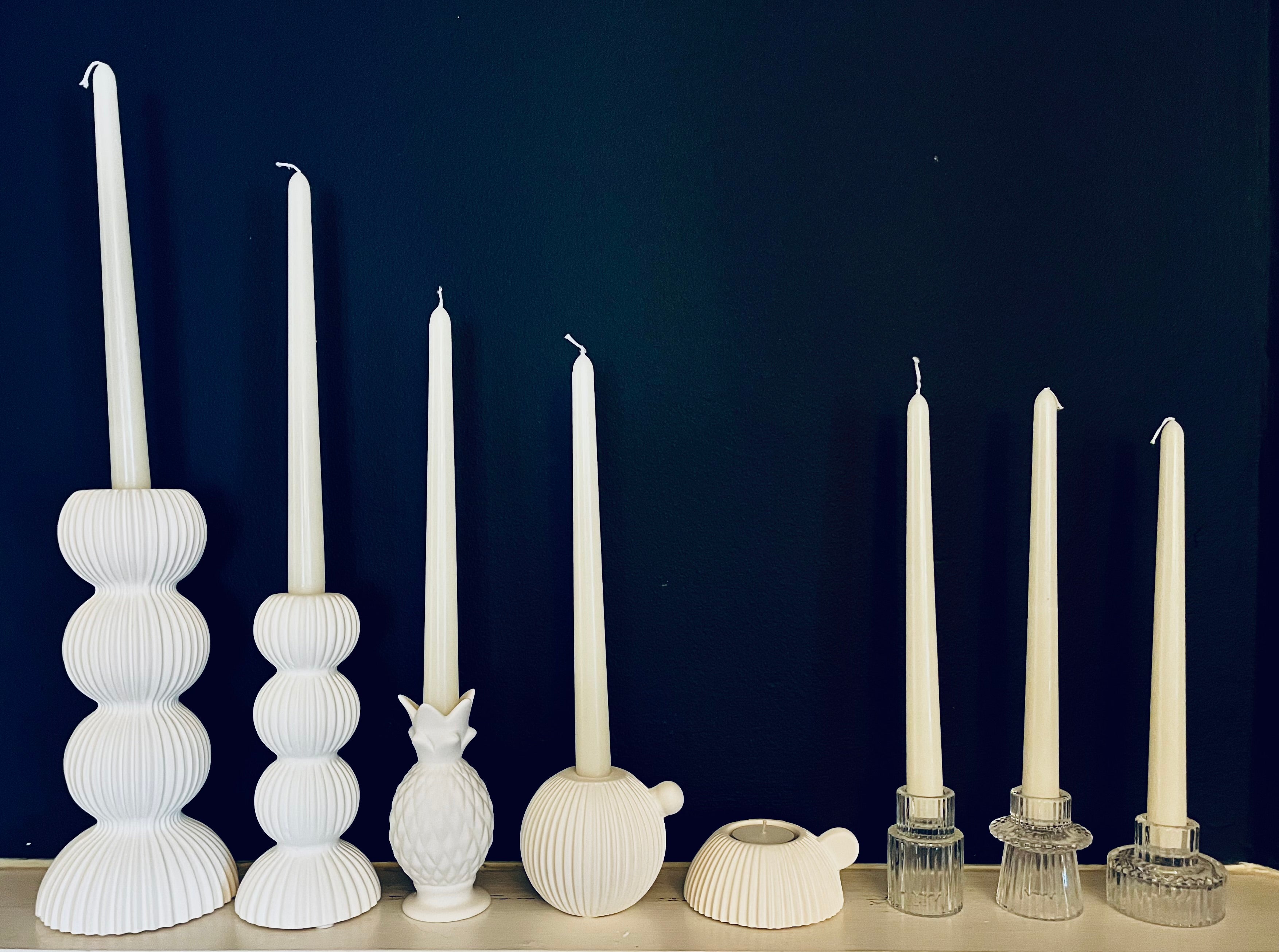 Fluted Taper Candle Holder - Round
