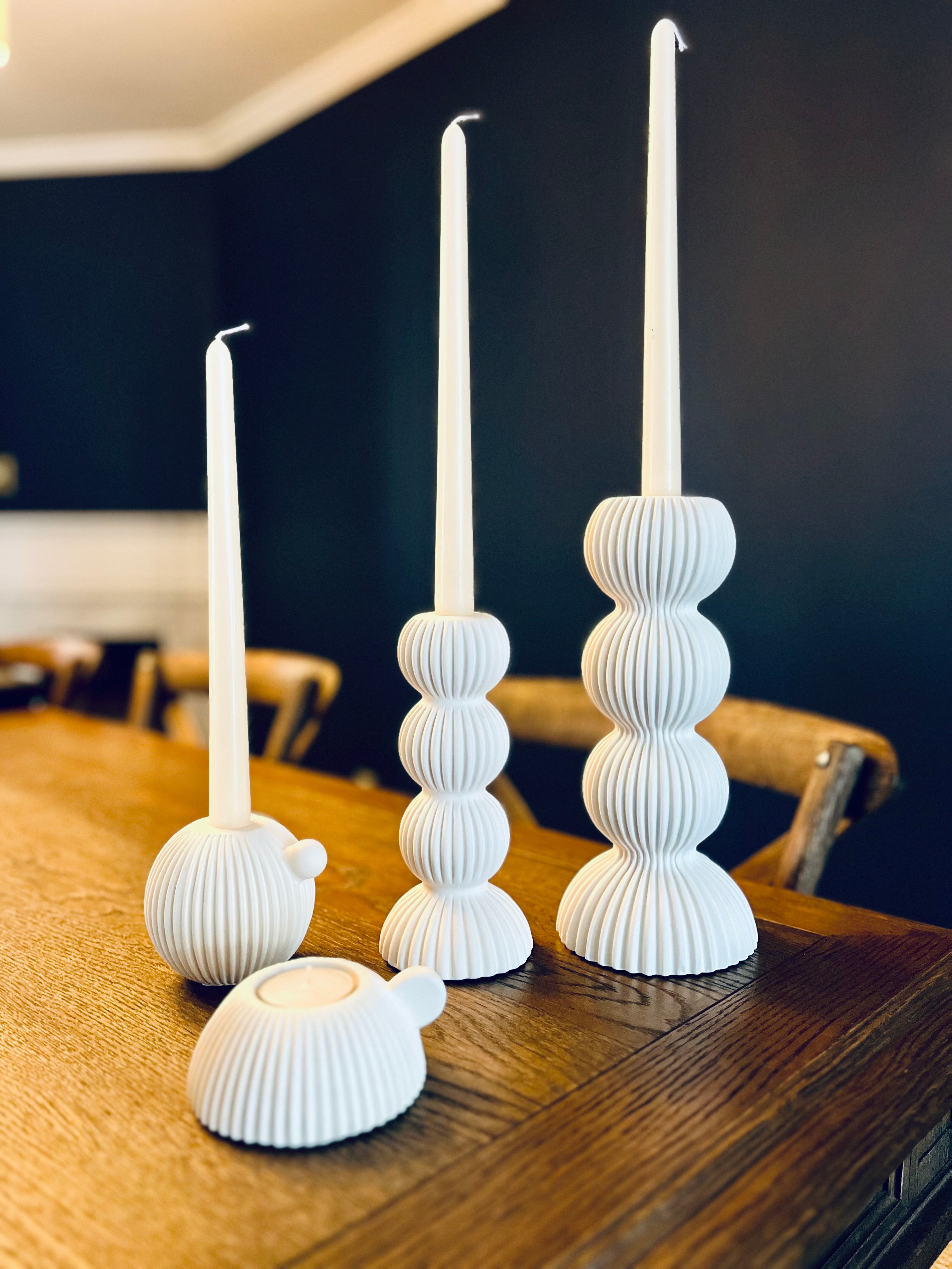 Fluted Taper Candle Holder - Medium