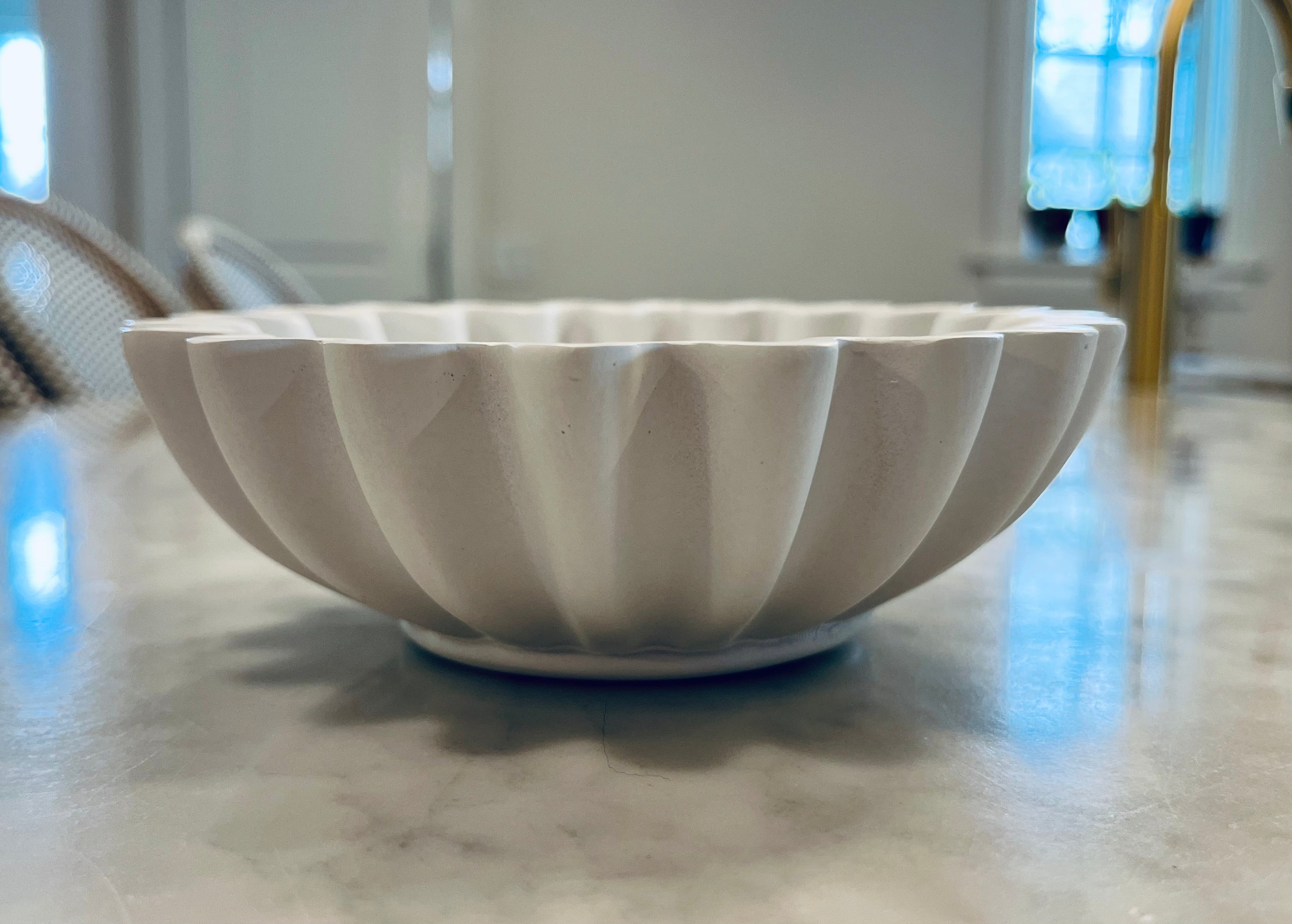 Pleated Resin Trinket Dish in Pure White