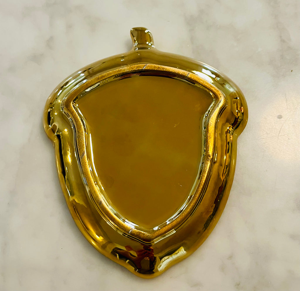 Acorn Trinket Dish in Rich Gold