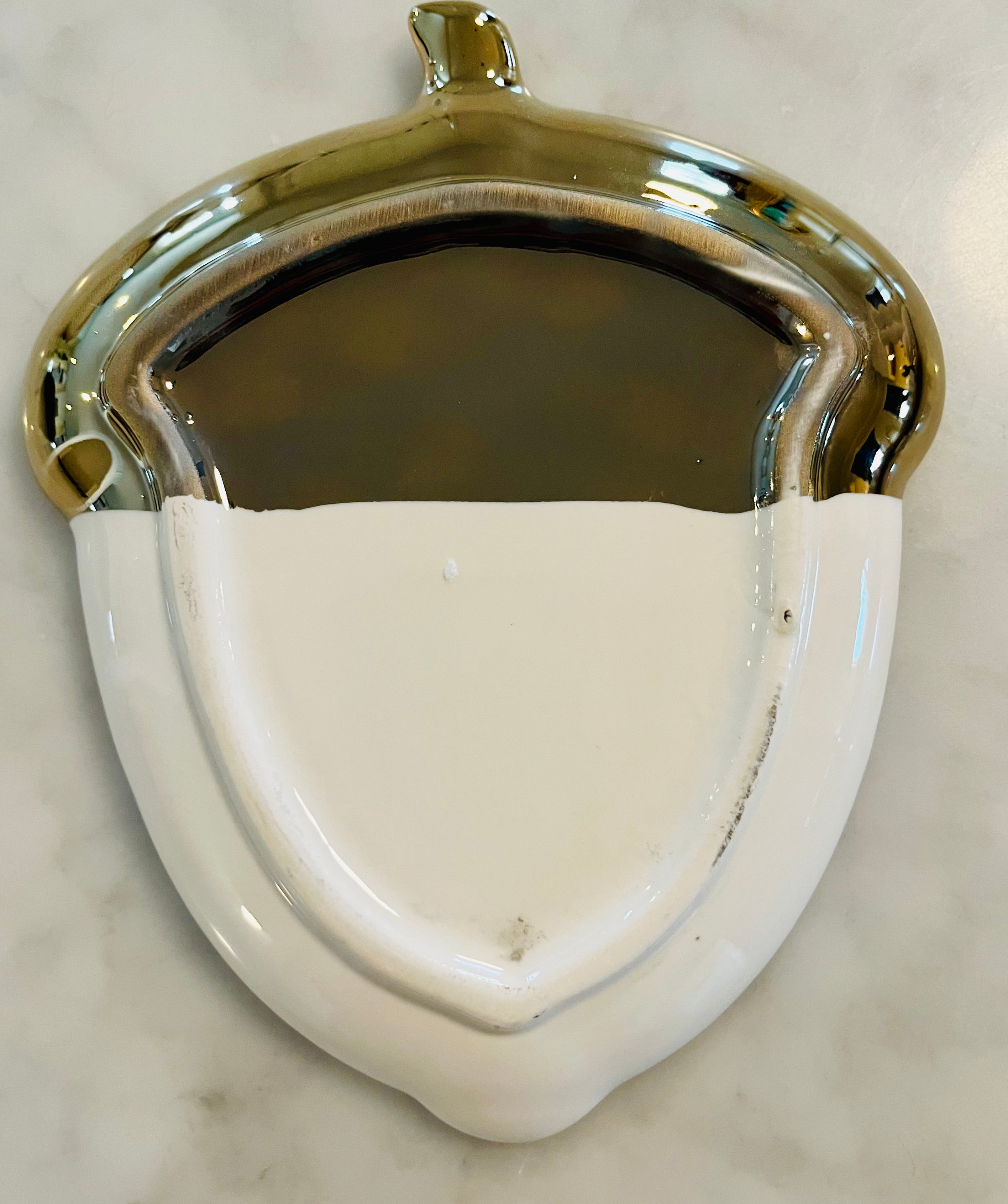 Acorn Trinket Dish in Light Gold & Warm White