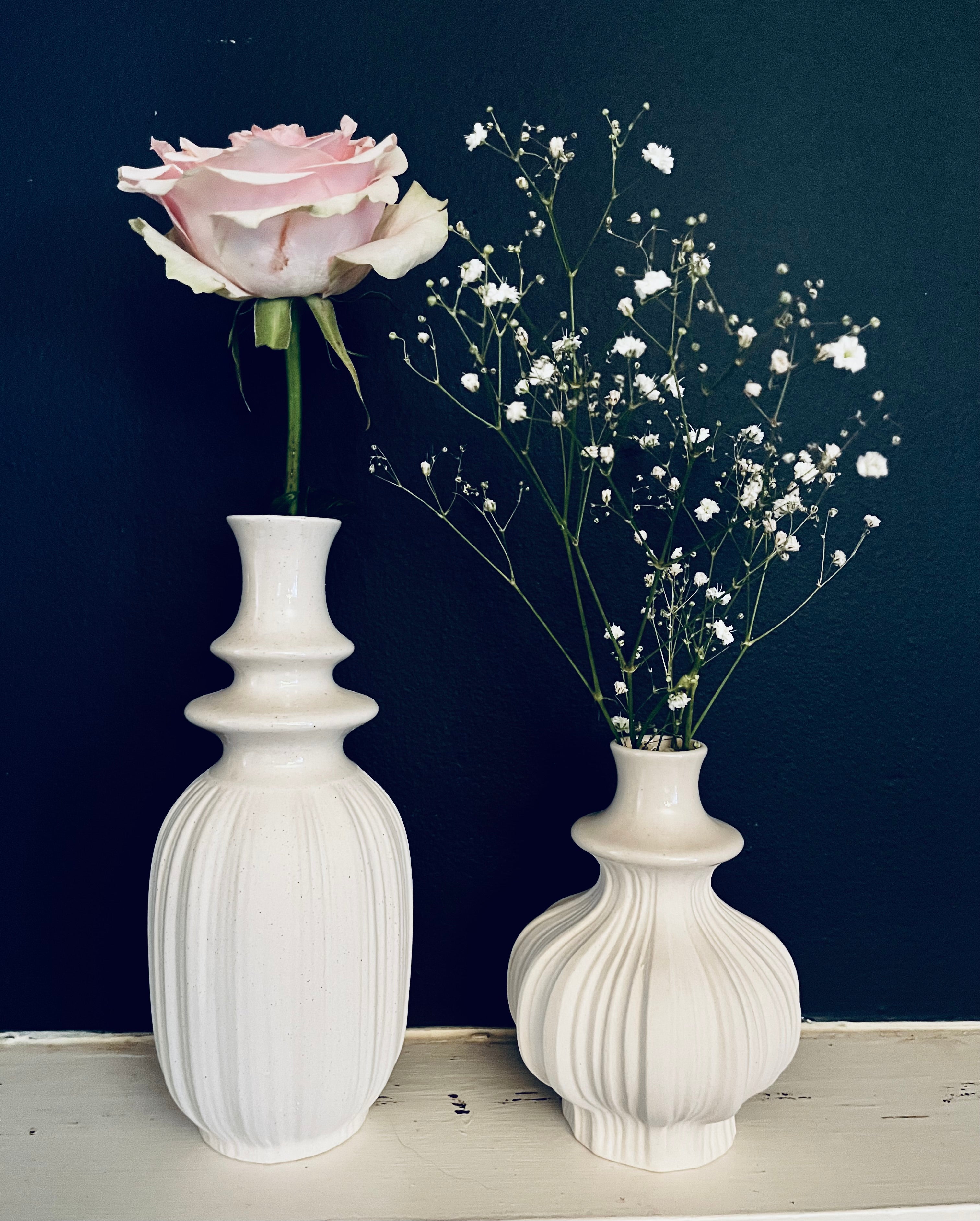 Pleated Speckled Vase - Tall