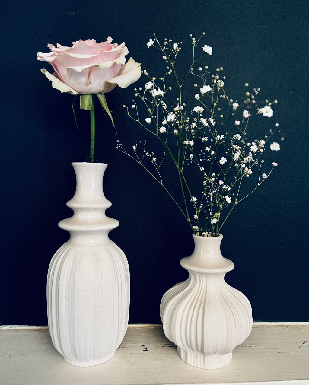 Pleated Speckled Vase - Round