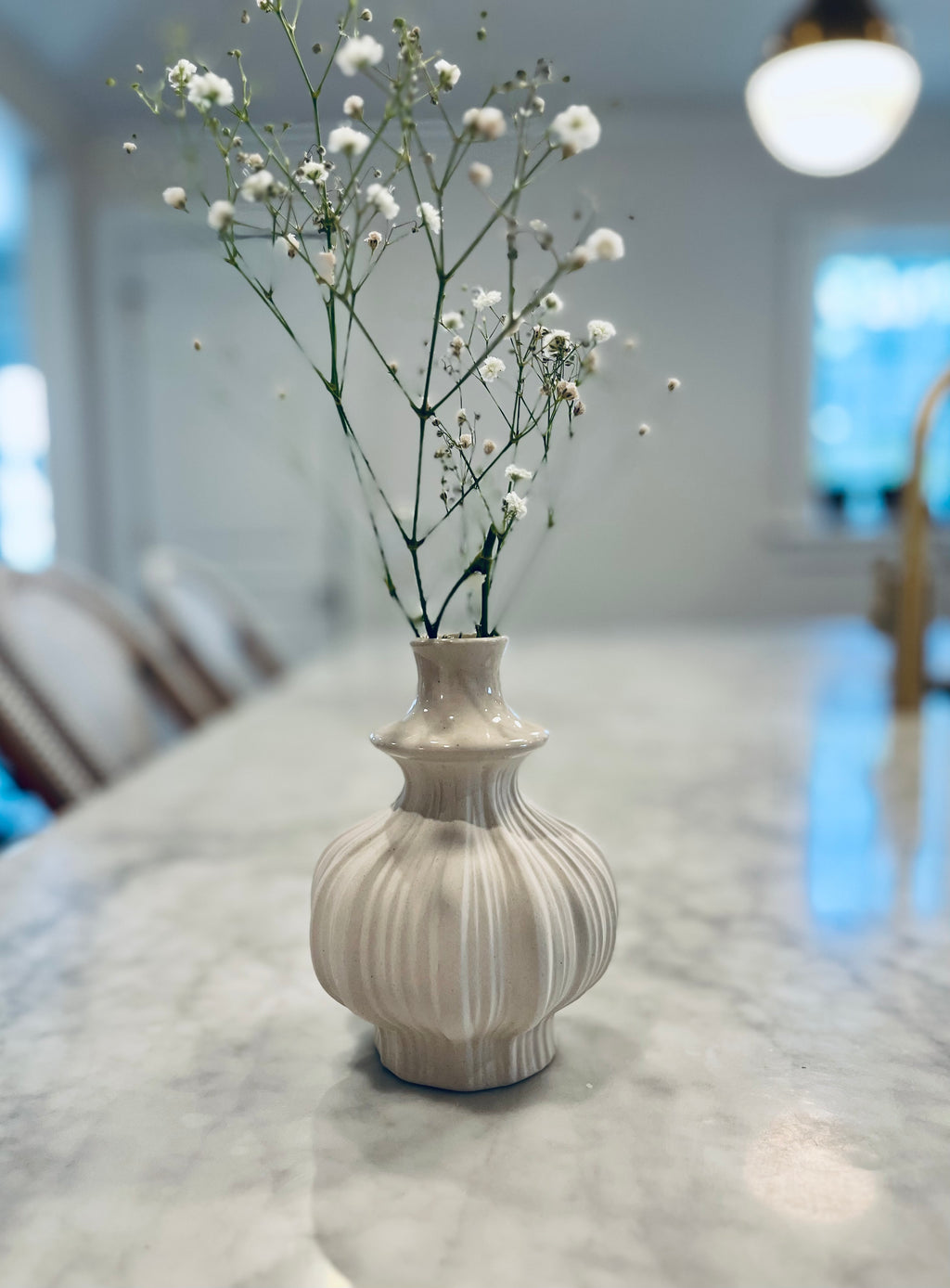Pleated Speckled Vase - Round