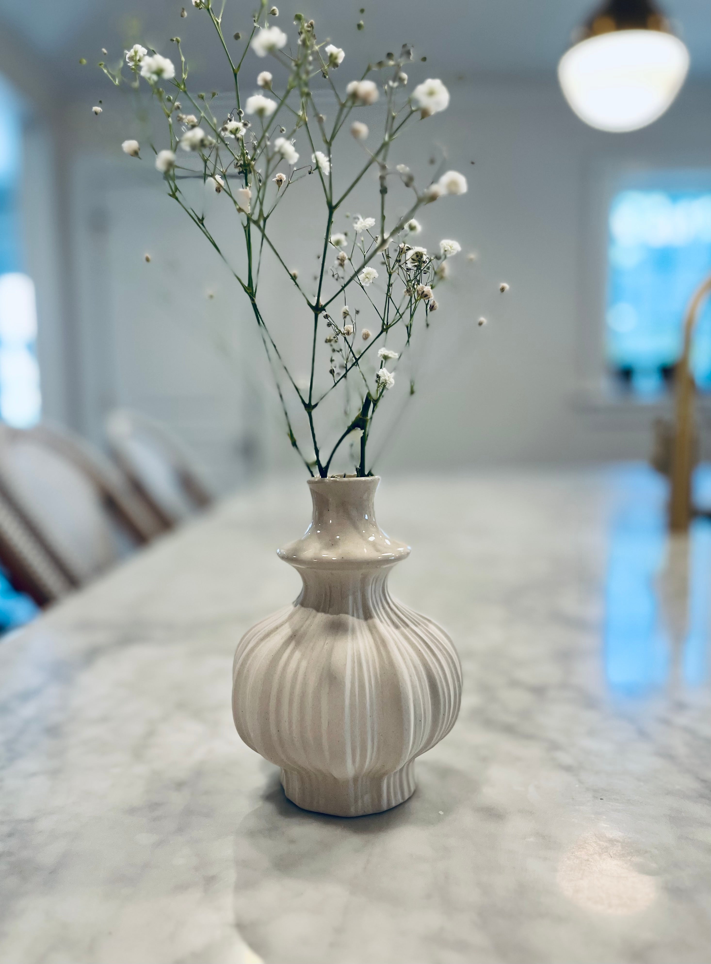 Pleated Speckled Vase - Round