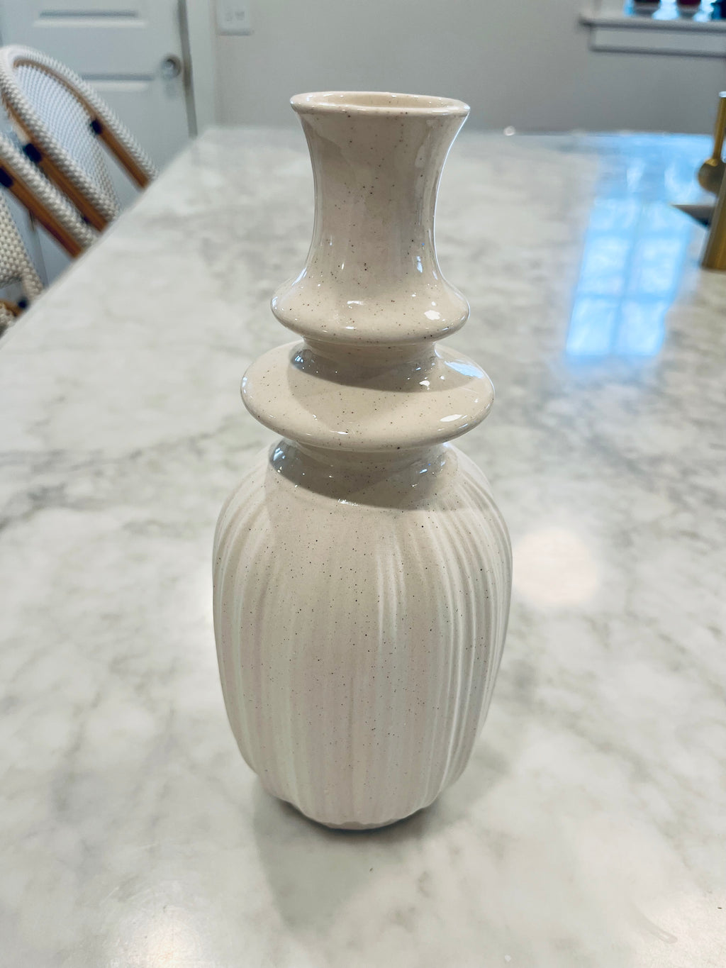 Pleated Speckled Vase - Tall