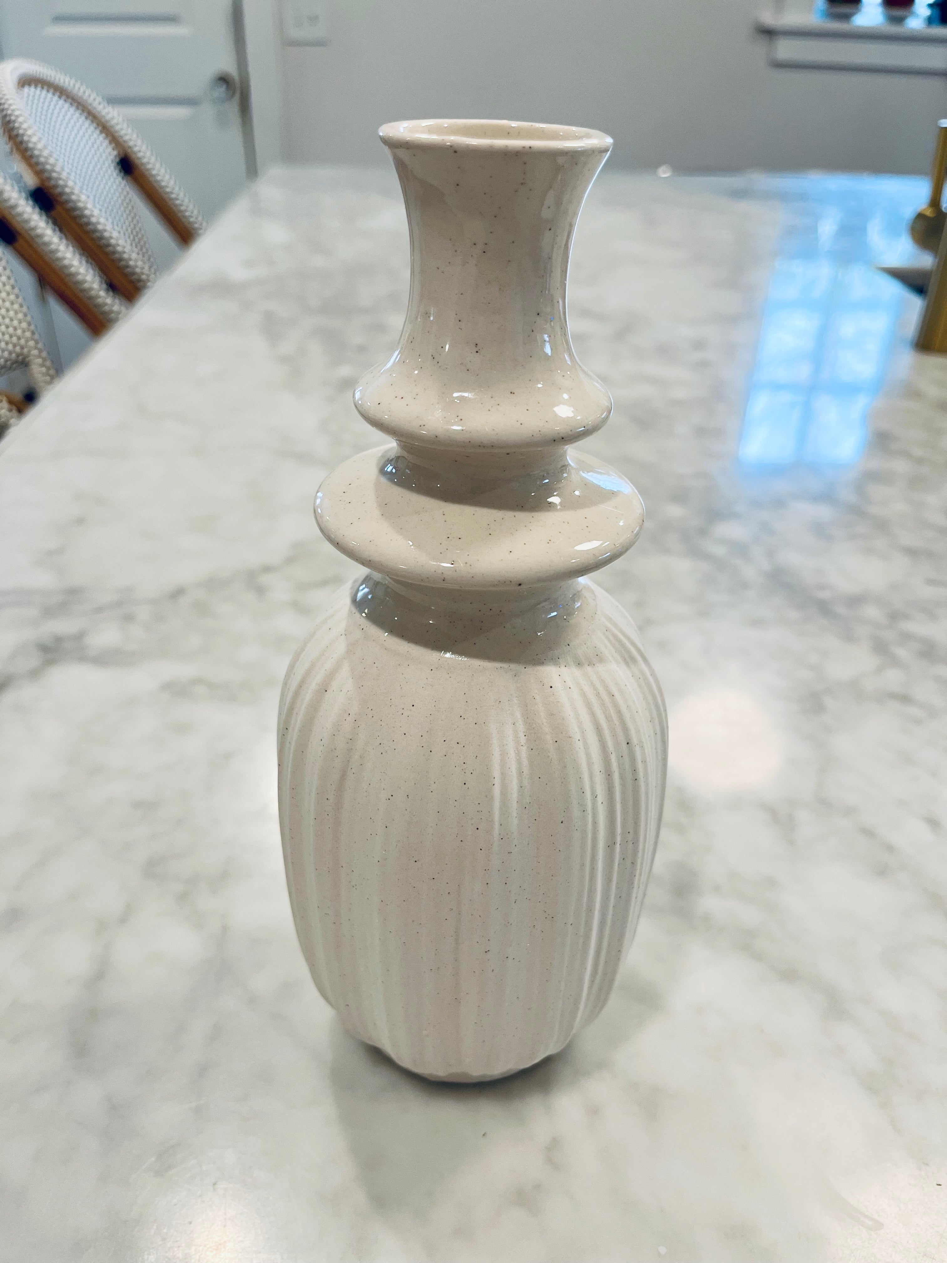 Pleated Speckled Vase - Tall