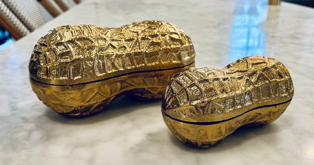 Brass Peanut Box with Lid - Large