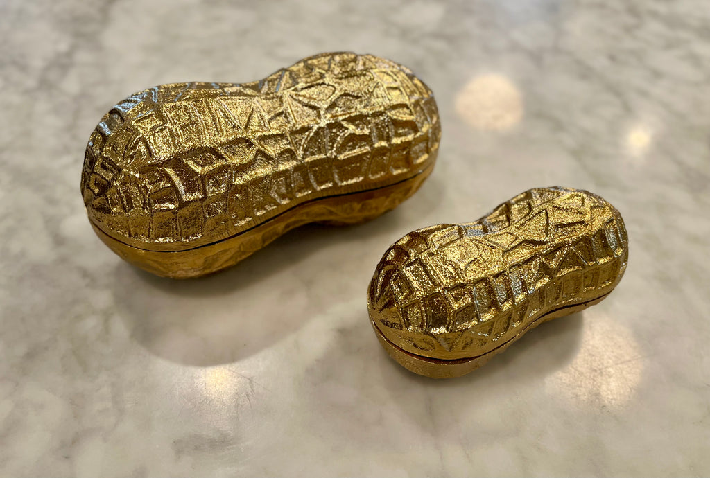 Brass Peanut Box with Lid - Small