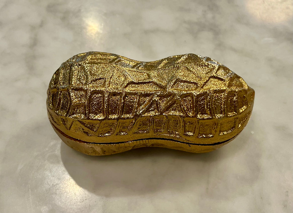 Brass Peanut Box with Lid - Small