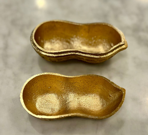 Brass Peanut Box with Lid - Large