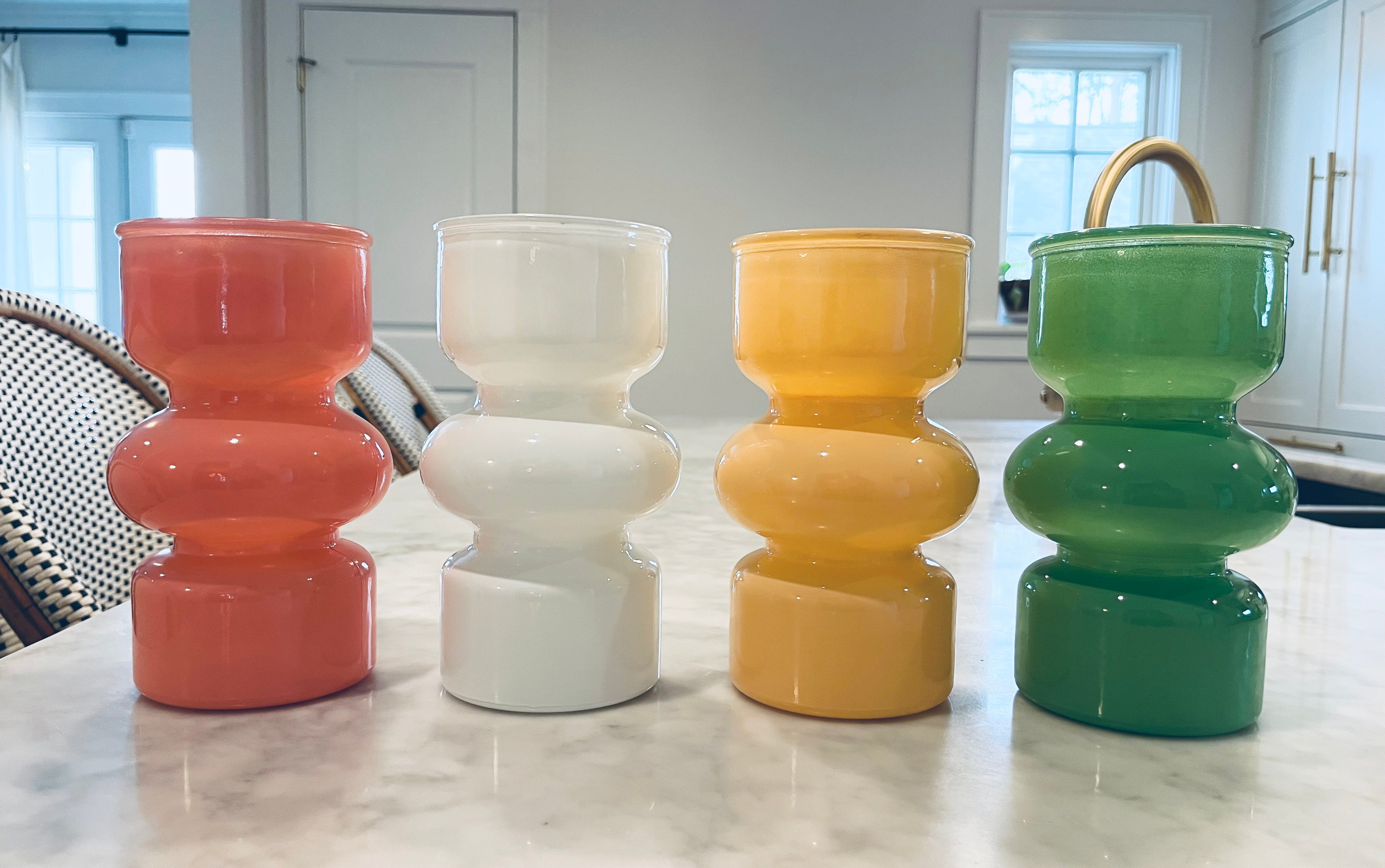 Frosted Glass Vase in Jade