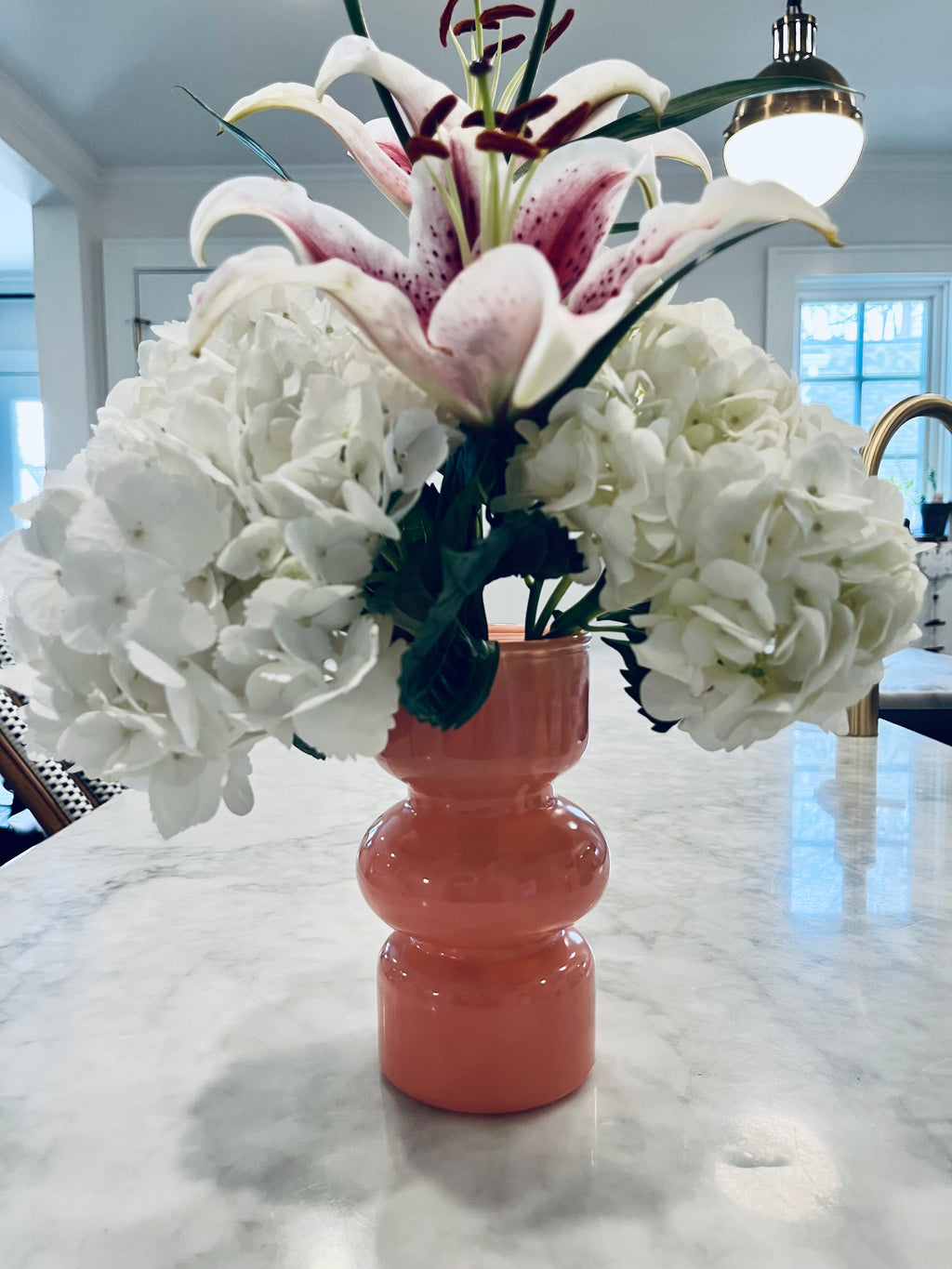 Frosted Glass Vase in Pink Rosé