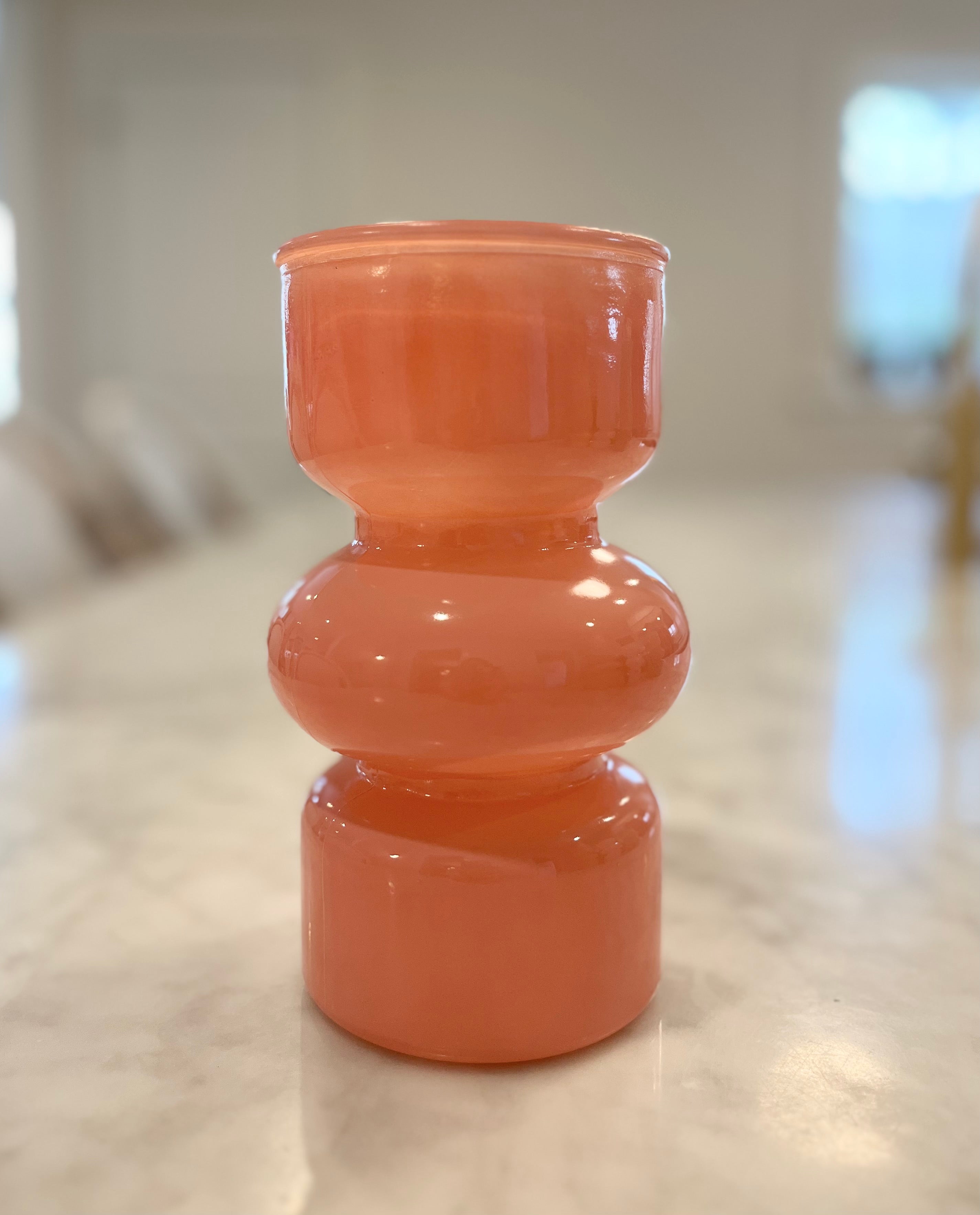 Frosted Glass Vase in Pink Rosé