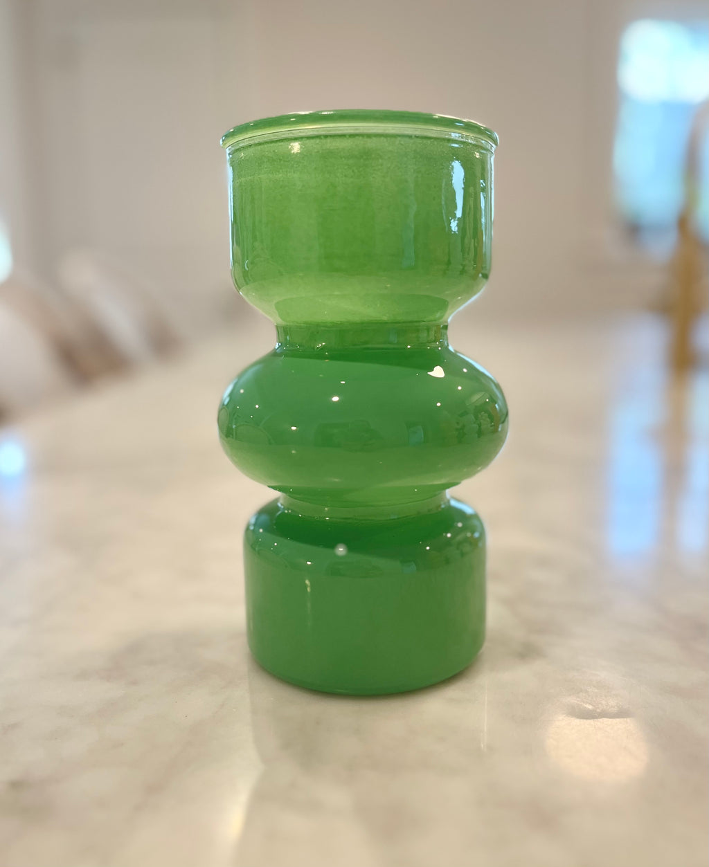 Frosted Glass Vase in Jade